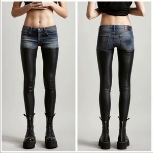 R13 Chaps In Bedford Blue Jeans Leather Celebrity Fave $945